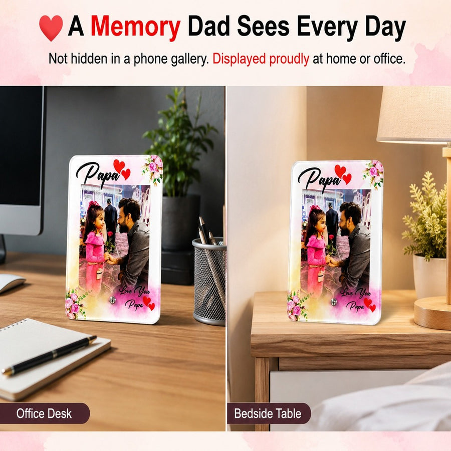 Personalized Dad Photo Frame – Custom Acrylic Gift for Father & Son/Daughter card 4