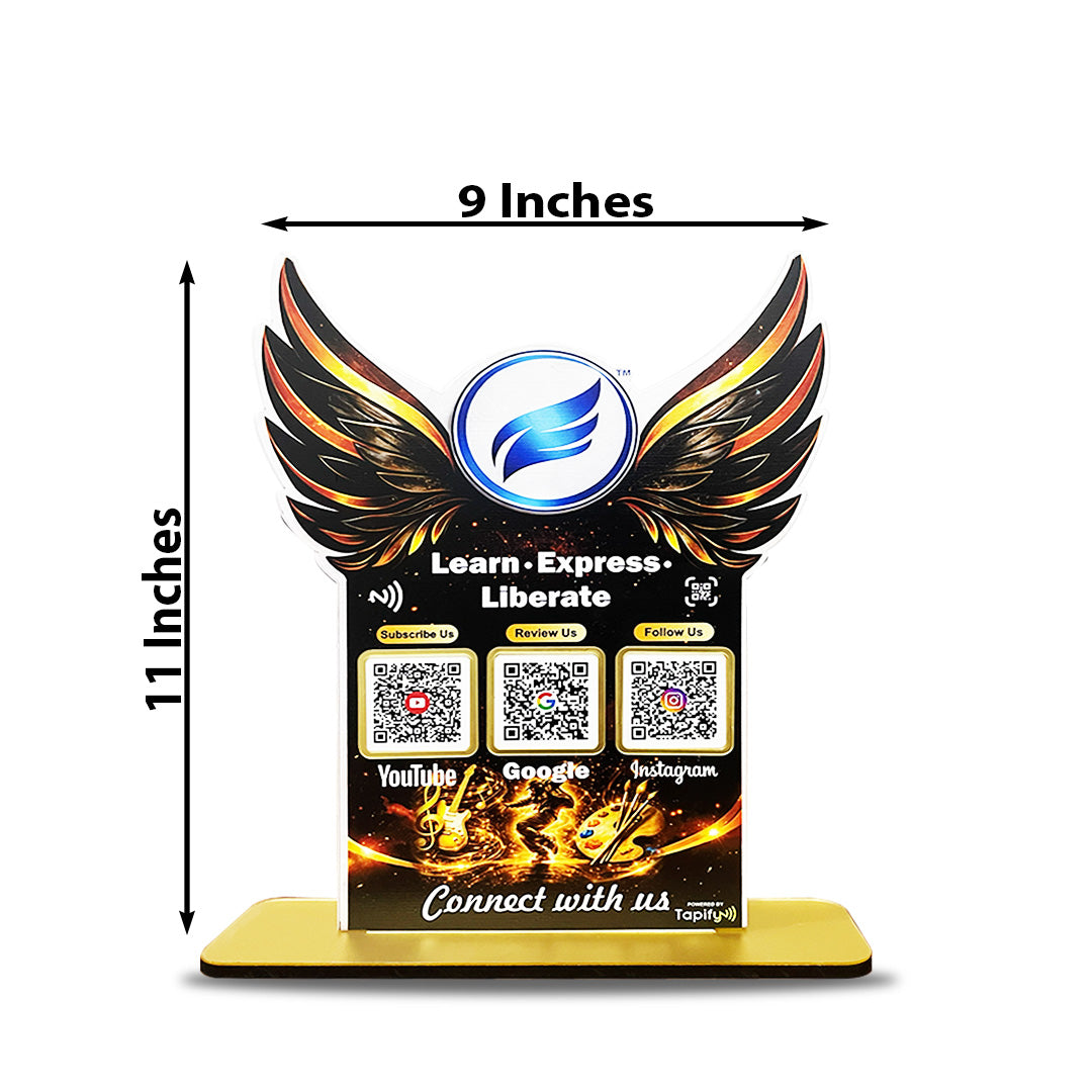Wings Shaped - Smart NFC 3-in-1-Tabletop Standee | For - Dance Studio